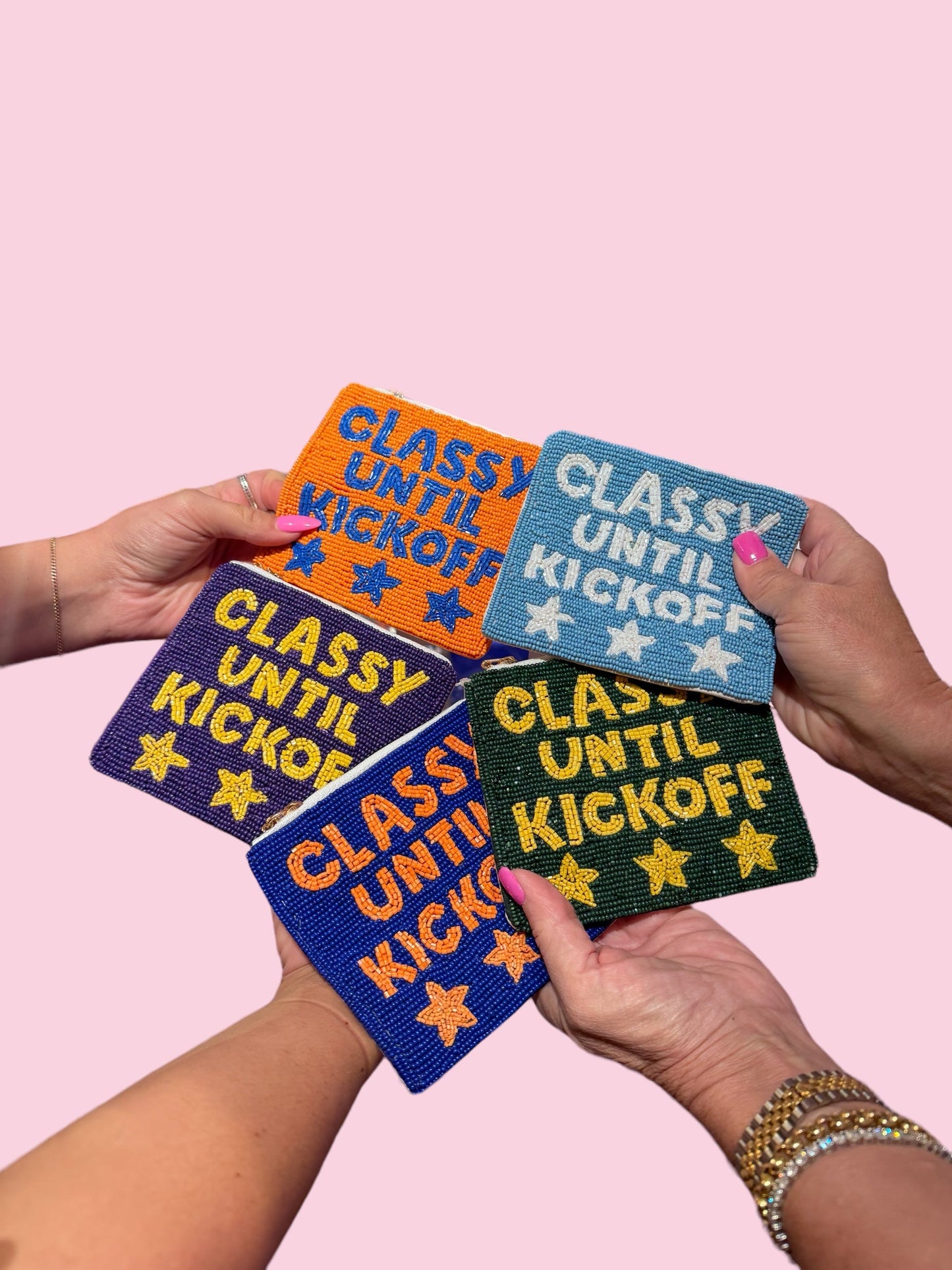 BLUE/ORANGE CLASSY UNTIL KICKOFF COIN PURSE