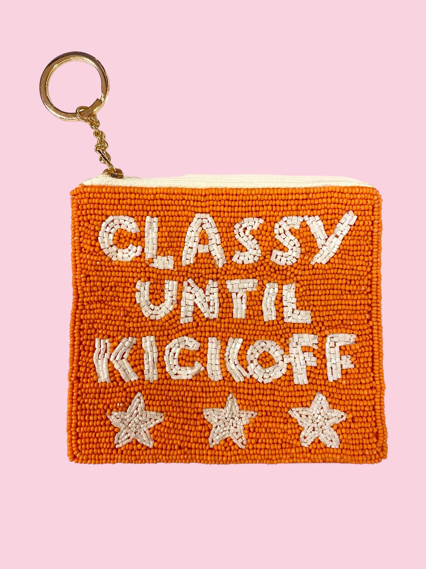 LIGHTER ORANGE/WHITE CLASSY UNTIL KICKOFF COIN PURSE