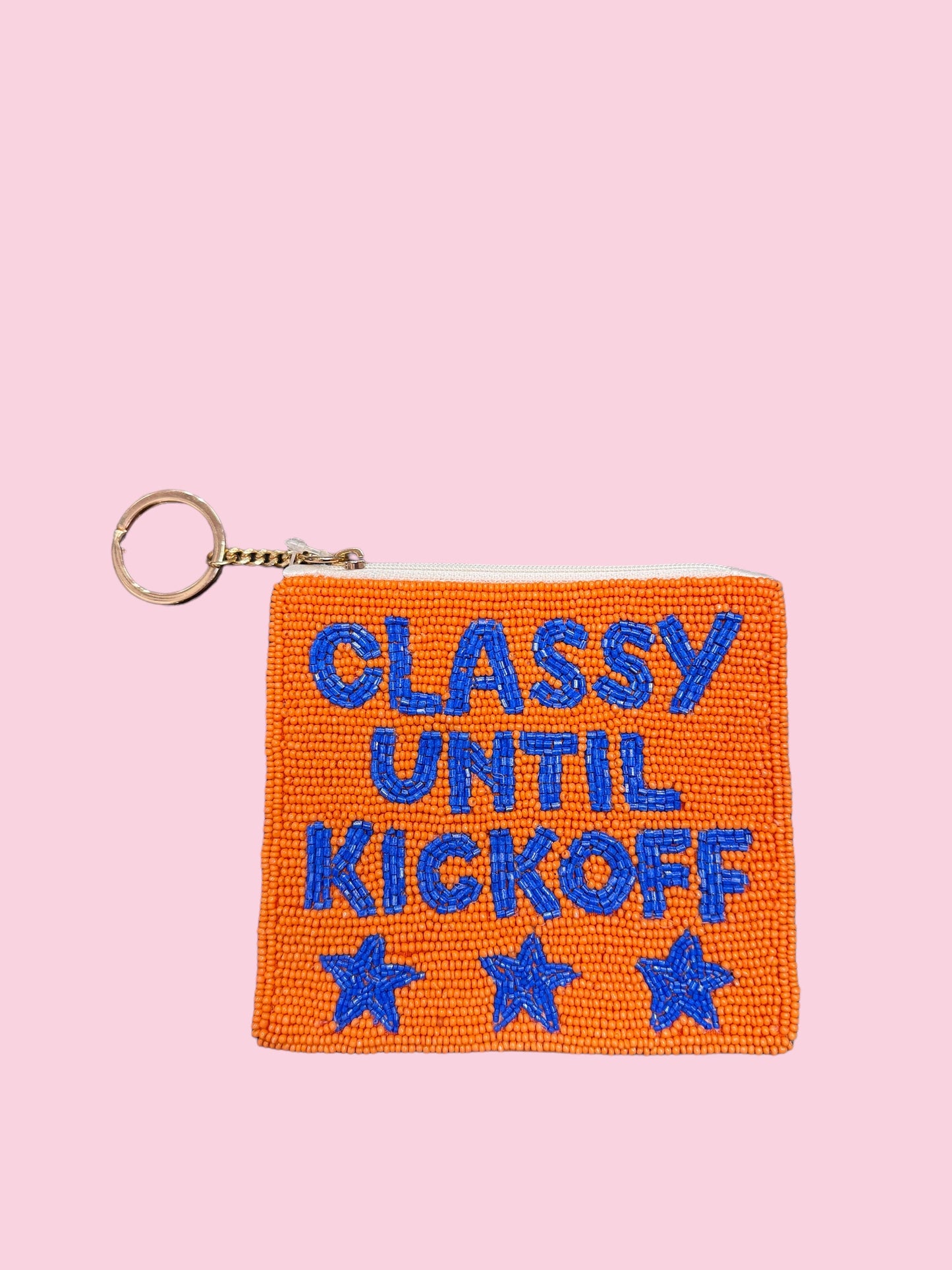 ORANGE/BLUE CLASSY UNTIL KICKOFF COIN PURSE