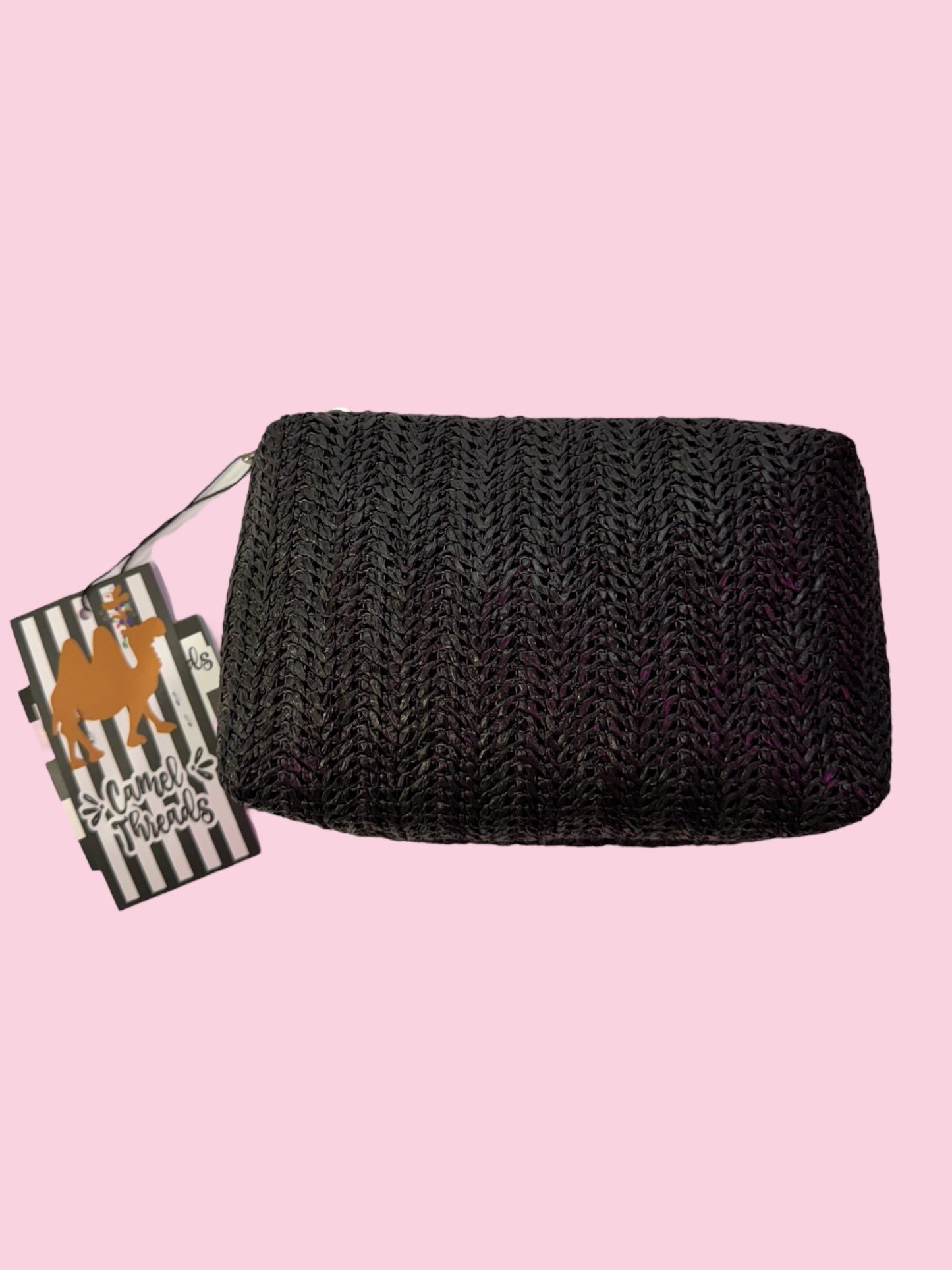 Black Raffia pouch