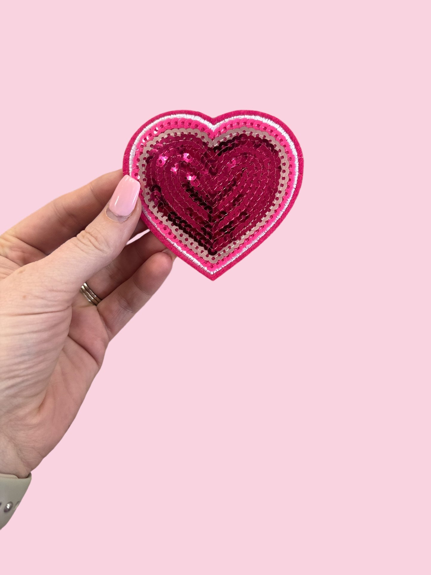 Two-Toned Sequin Heart - Heat Press