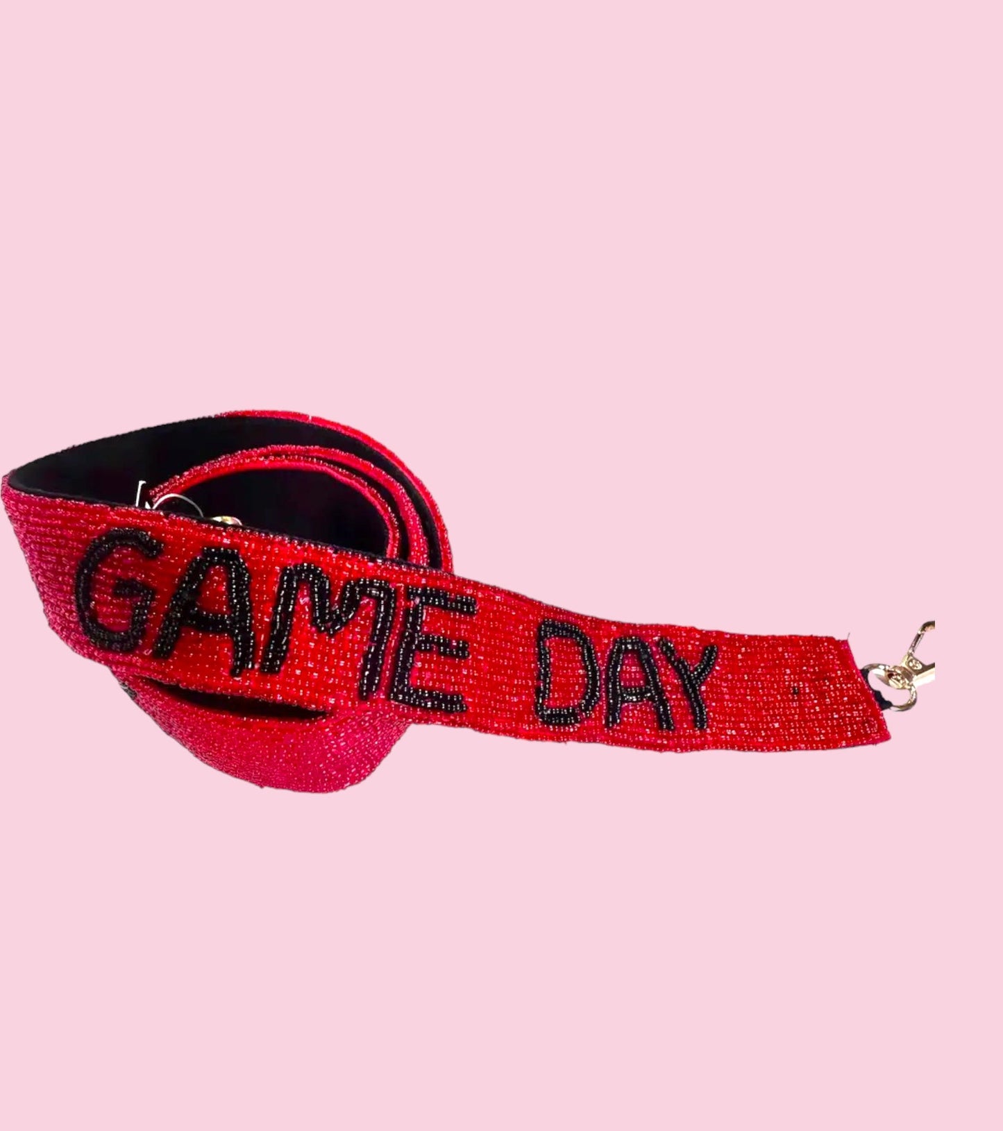 GAME DAY BEADED STRAP-RED & BLACK