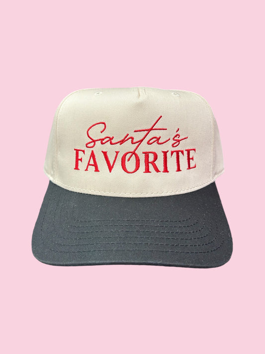 Santa's favorite trucker hat (red & black)