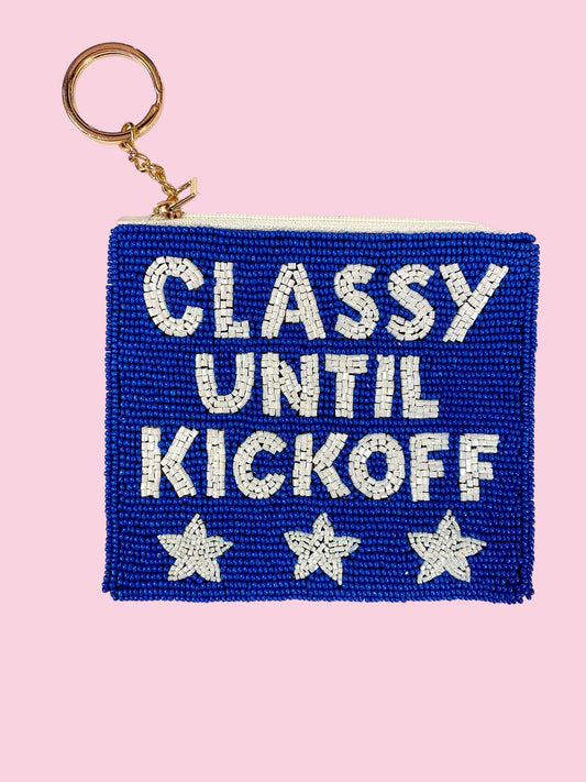 BLUE/WHITE CLASSY UNTIL KICKOFF COIN PURSE