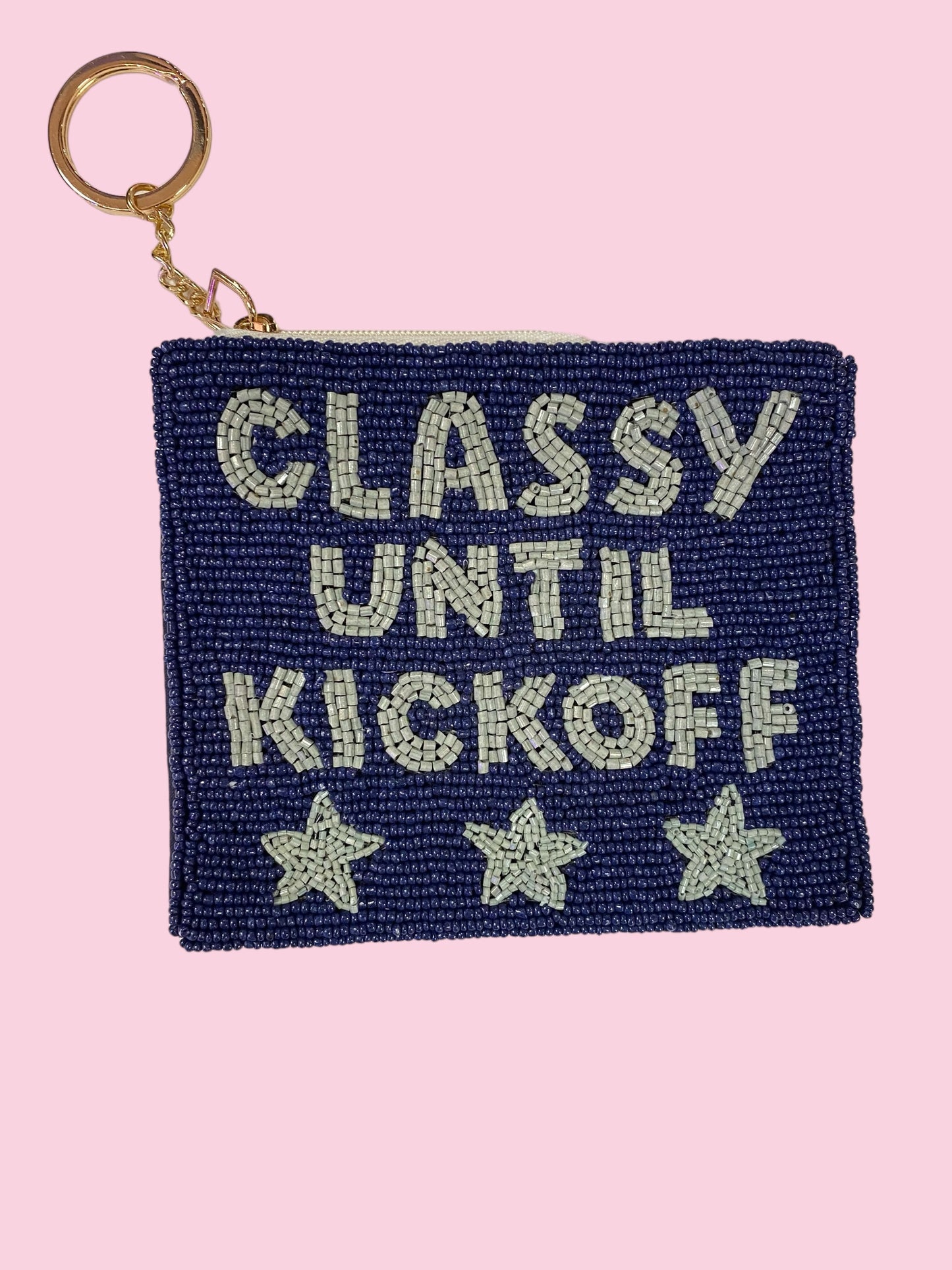 NAVY/SILVER CLASSY UNTIL KICKOFF COIN PURSE