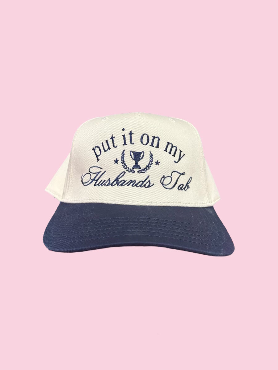 PUT IT ON MY HUSBANDS TAB (NAVY STITCHING/ON NAVY CREAM HAT)