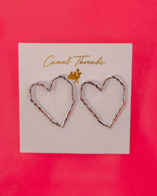 Single Heart Earring - Silver