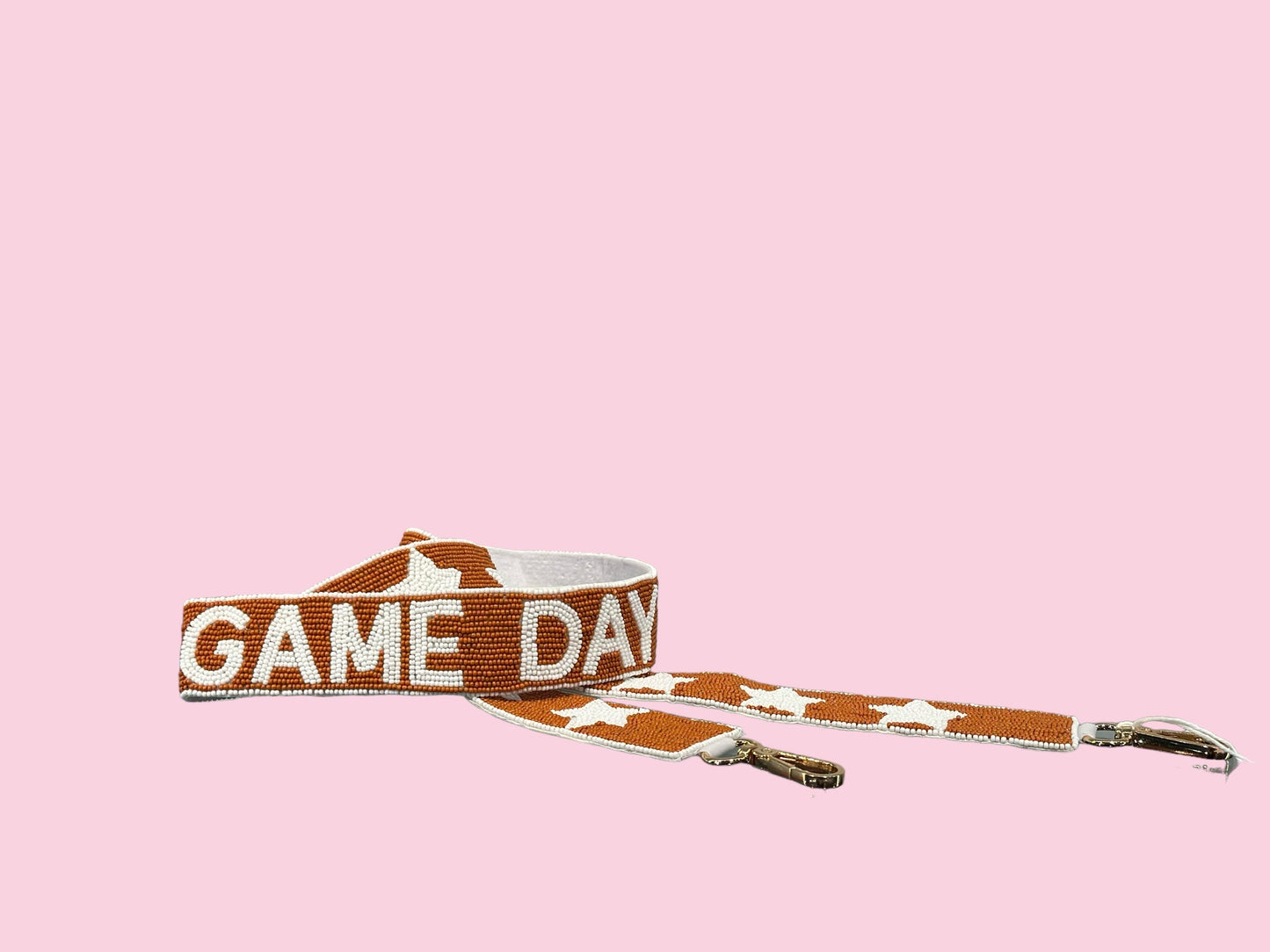 BURNT ORANGE GAME DAY BEADED BAG STRAP