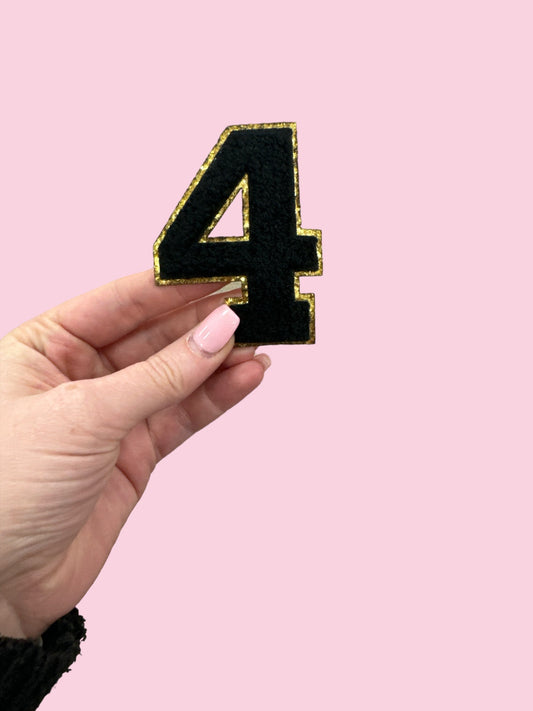 3" Sticky Back Varsity Numbers Black