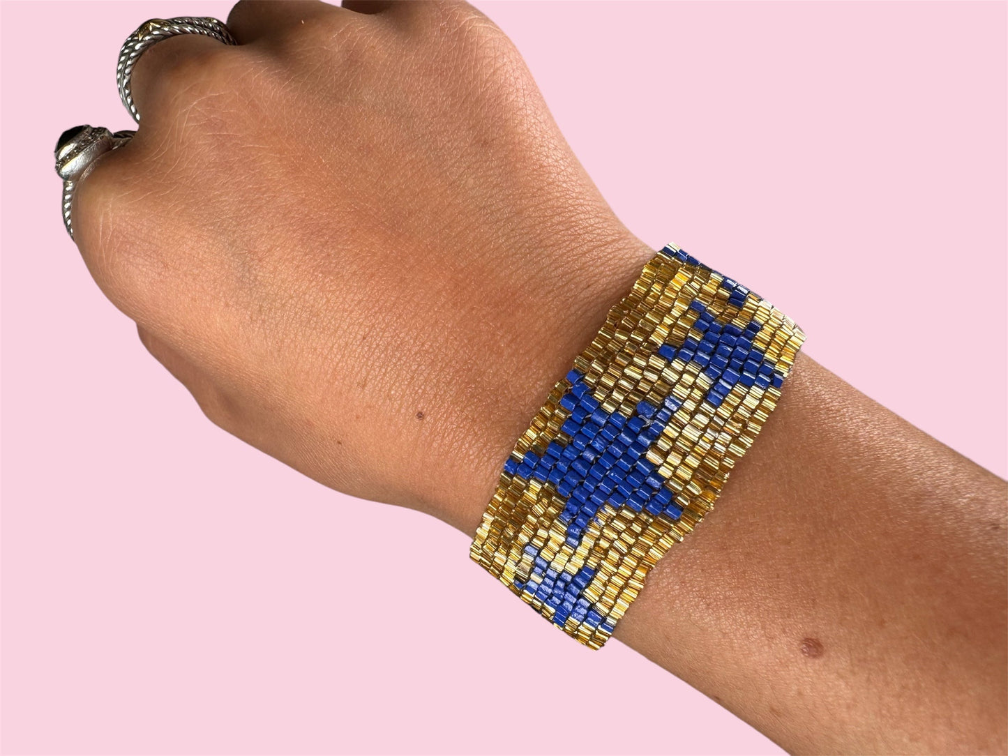 BLUE AND GOLD STAR ADULT BRACELET