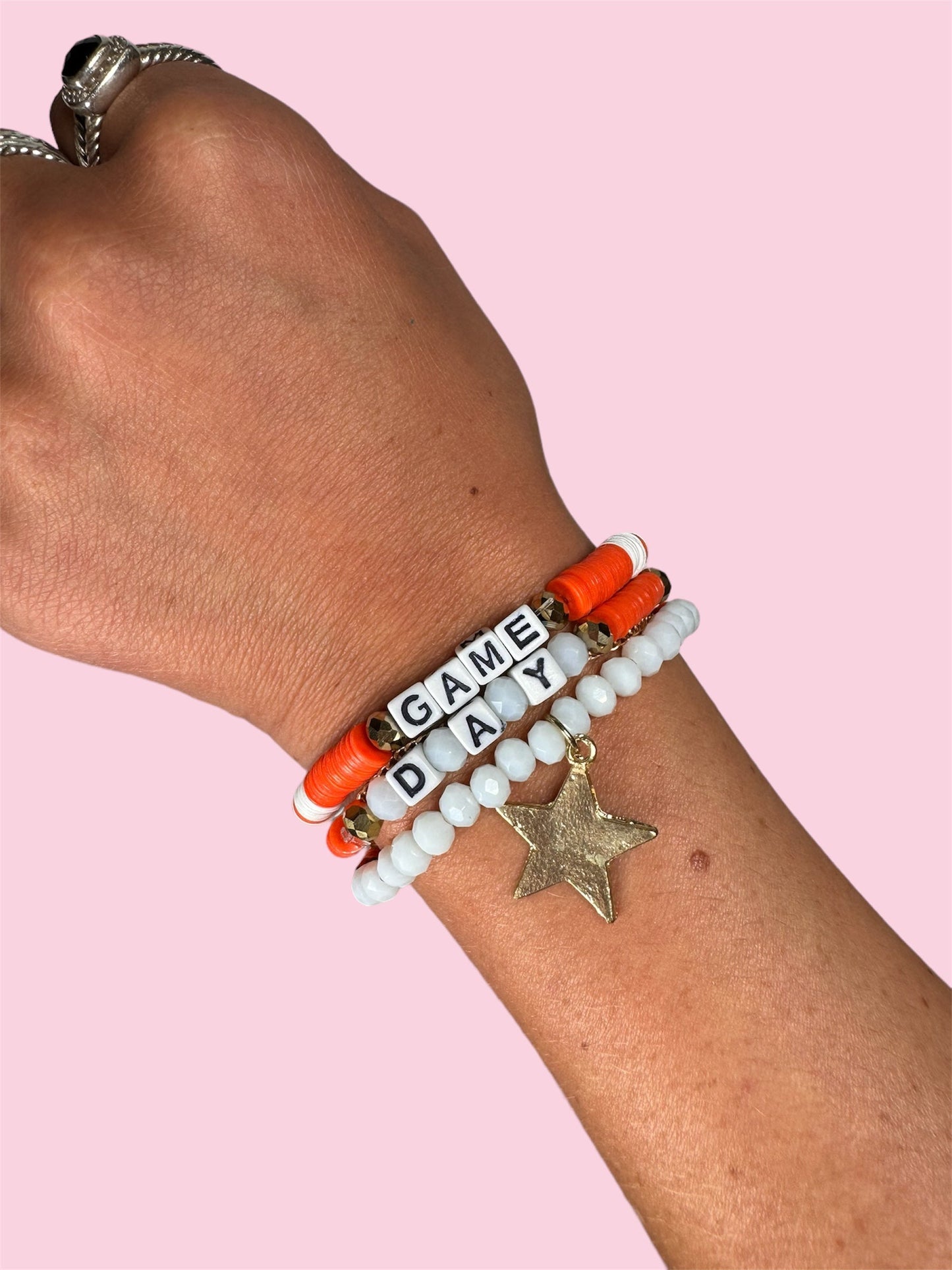 BRIGHT ORANGE GAME DAY ADULT BRACELET