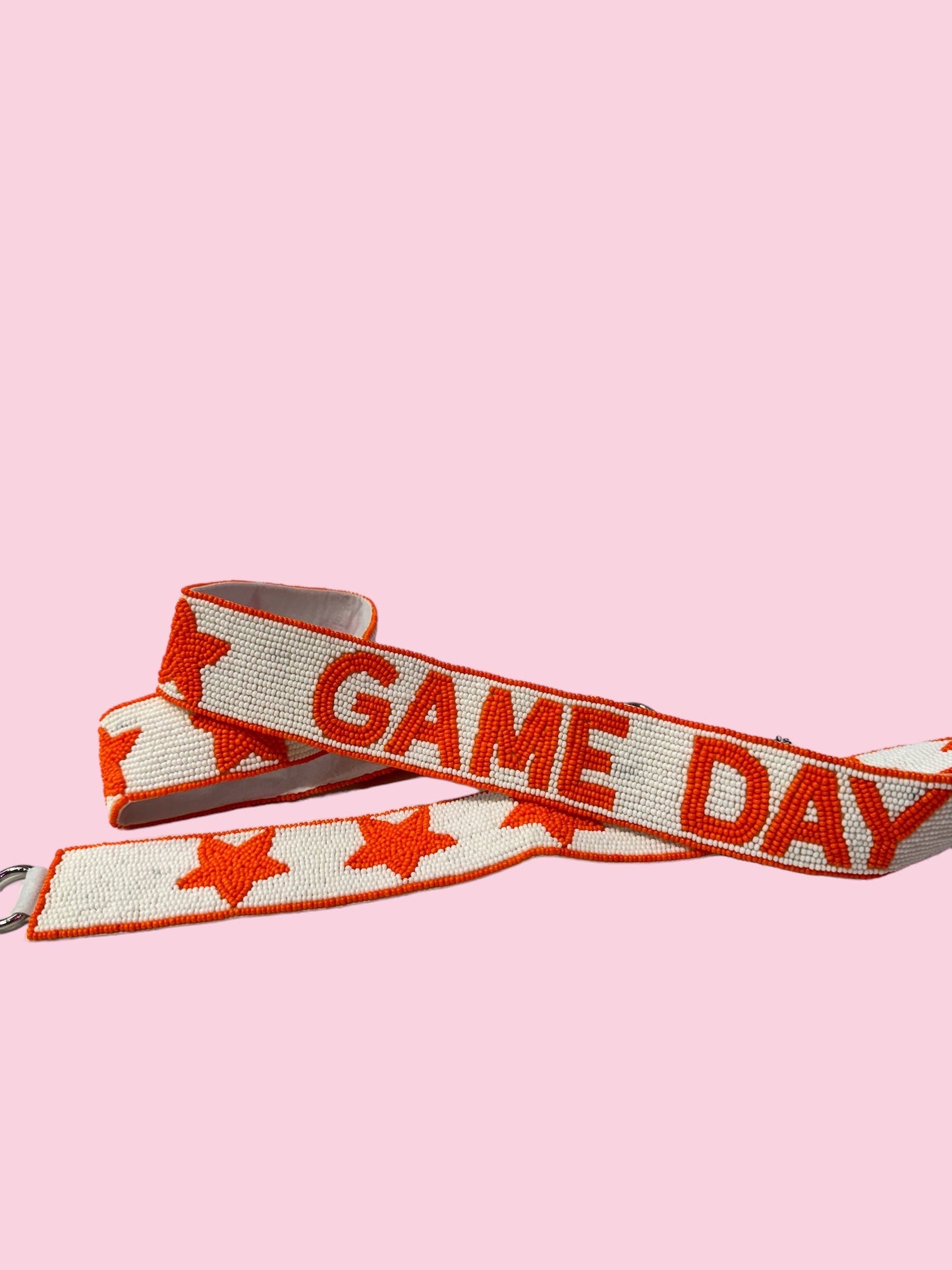 Bright Orange Game Day Beaded Bag Strap