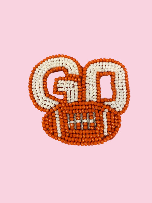 BURNT ORANGE BLUE GO GAME DAY PIN