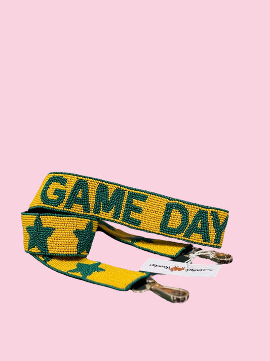 Yellow AND Green GAME DAY BEADED BAG STRAP