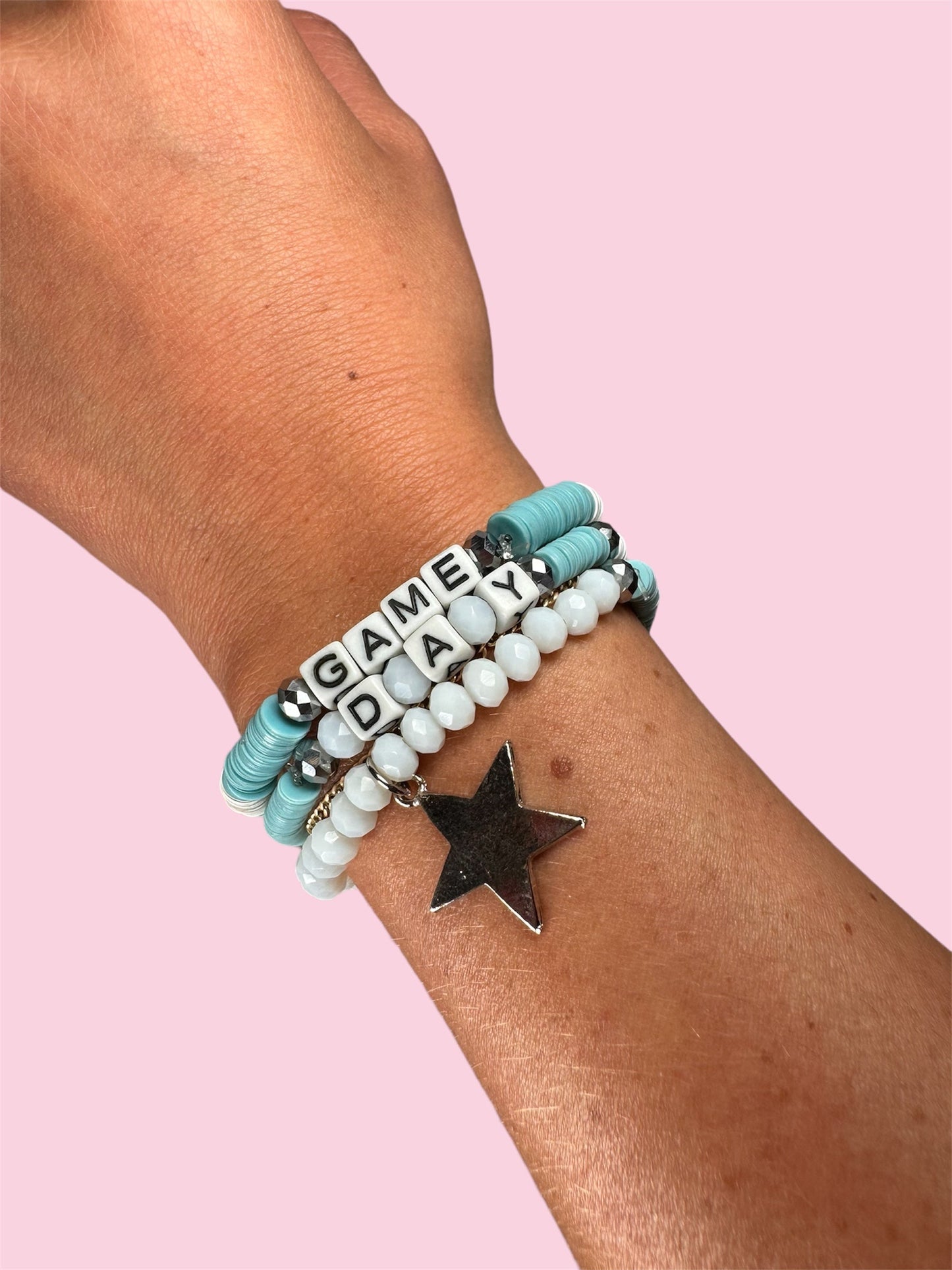 LIGHT BLUE GAME DAY ADULT BRACELET