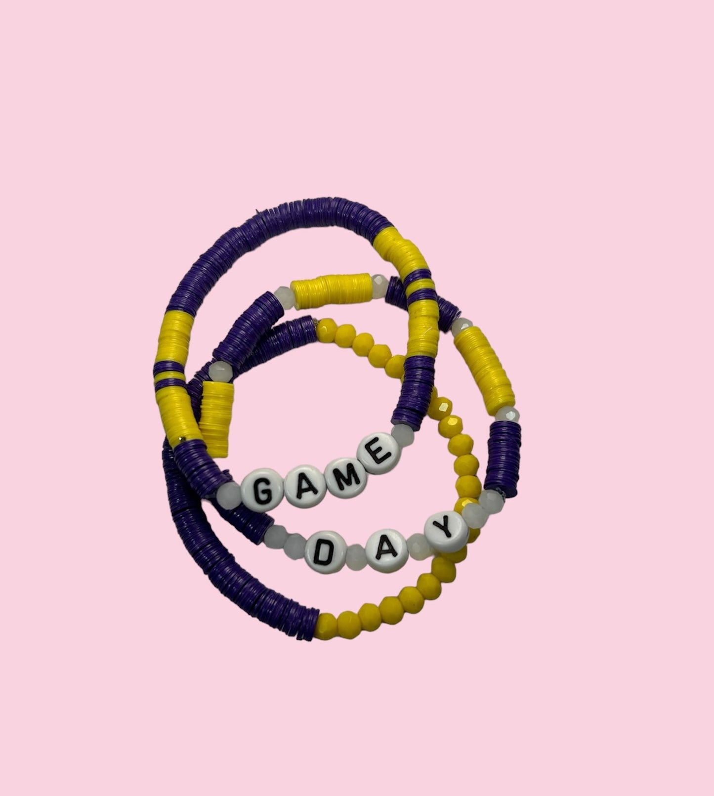 PURPLE AND YELLOW GAME DAY YOUTH BRACELET