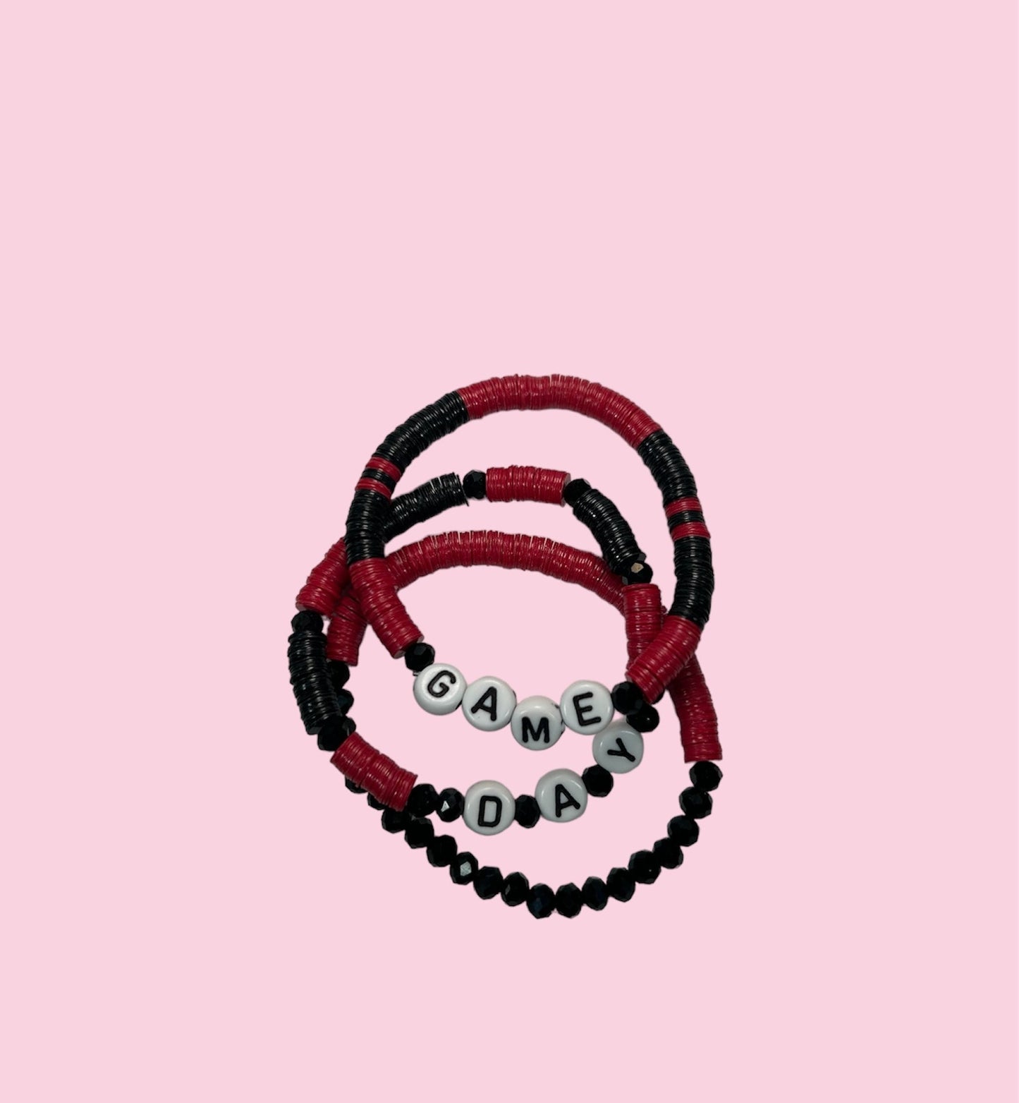 RED AND BLACK GAME DAY YOUTH BRACELET