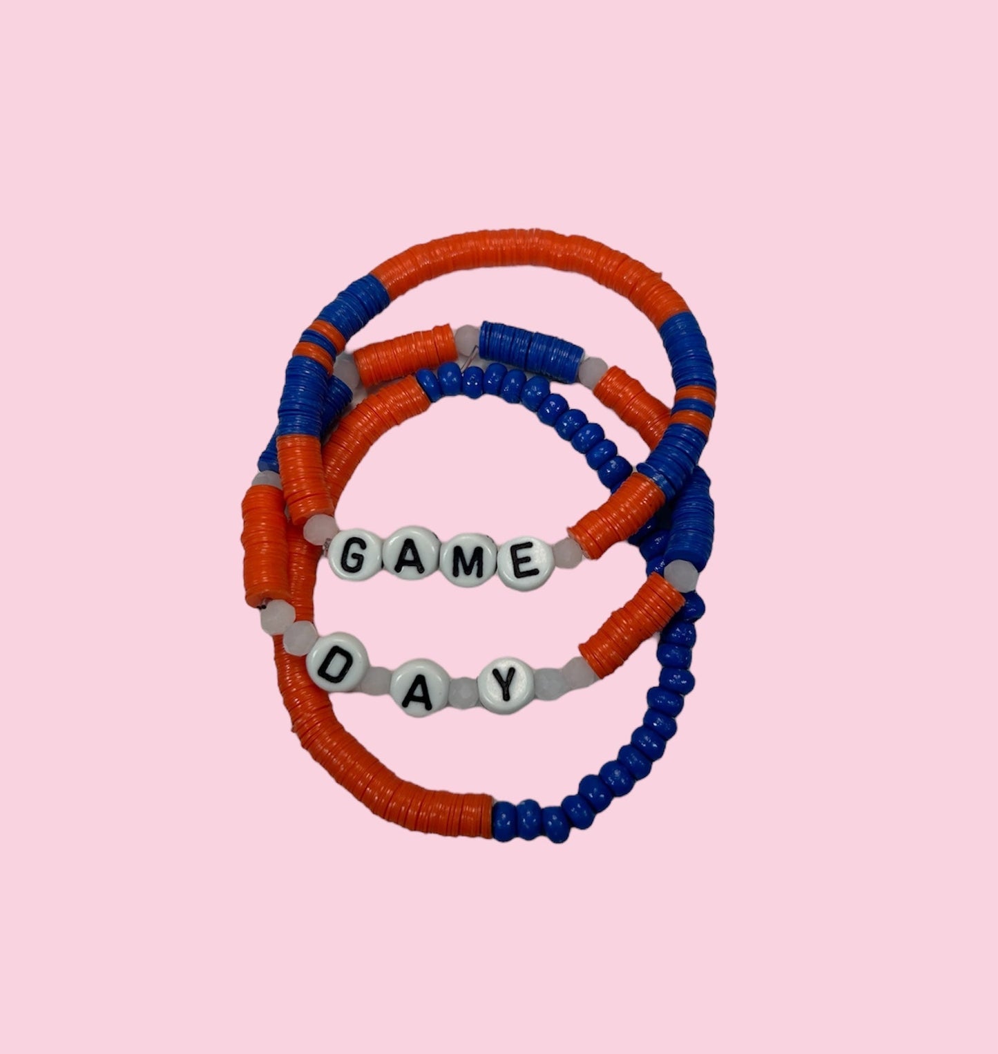 ROYAL BLUE AND ORANGE GAME DAY YOUTH BRACELET